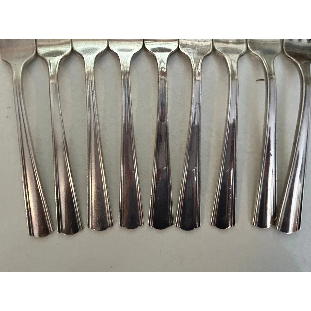 Vintage MC Flatware, Victor S Co. I S, Nine Forks, Restaurant Flatware ,‎